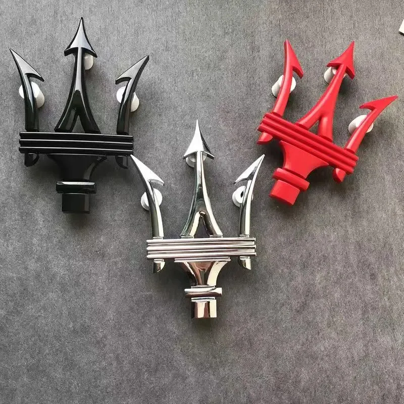 Insignia adhesiva con emblema de rejilla delantera de coche ABS para logotipo Maserati Granturismo Ghibli reloj Quattroporte Levante GT accesorios para automóviles