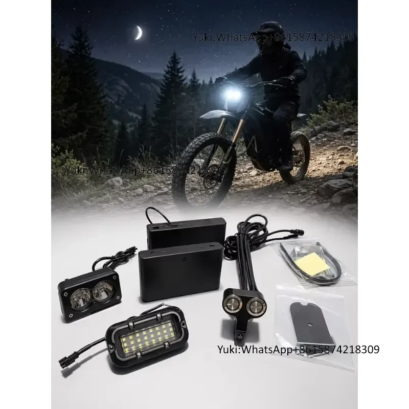 Universal Battery Powered 1000lm Baja Light LED Headlight & Rear Rock Light Combo Kit for Bike E-Bike Electric Dirt Bike MTB