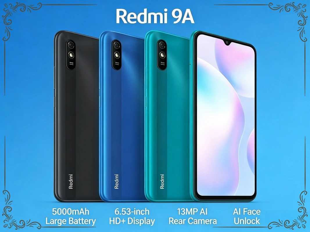 Redmi 9A Mobile Phone 5000mAh Long Lasting Battery 13MP Rear Camera 6.53
