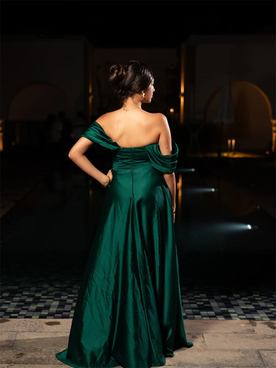 오프숄더 이브닝 드레스 여성 우아한 럭셔리 프롬 드레스 2025 맞춤 제작 A라인 민소매 웨딩 이브닝 드레스 파티