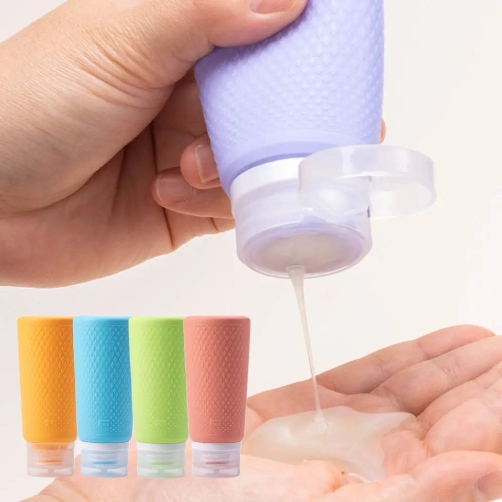 90ML Portable 90ML Silicone Refillable Bottles Squeeze Silicone Lotion Container Multifunctional Shampoo Sub-Bottling Travel