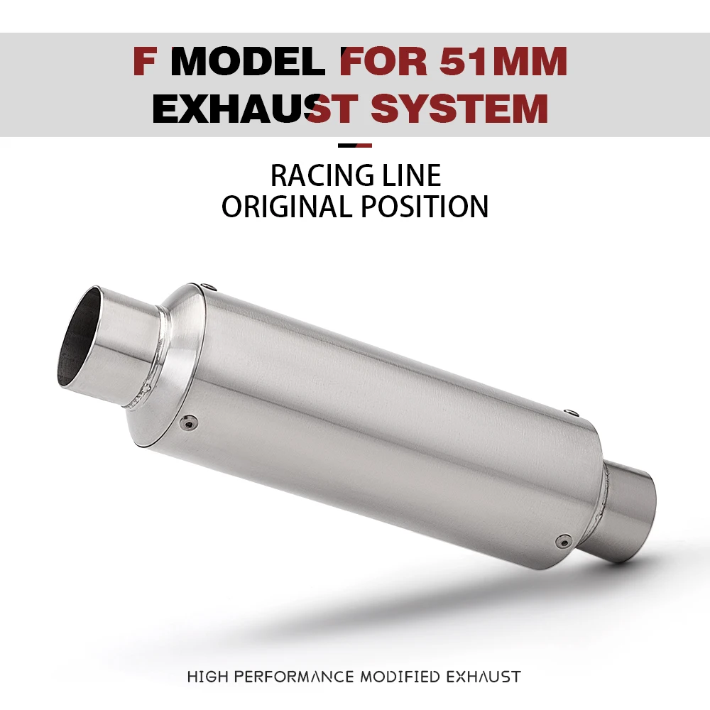 

51mm Universal Motorcycle Exhaust F01 Muffler or Modified middle link pipe for Z1000 FZ8 GSR600 GSXR1300 S1000RR Z400 R3