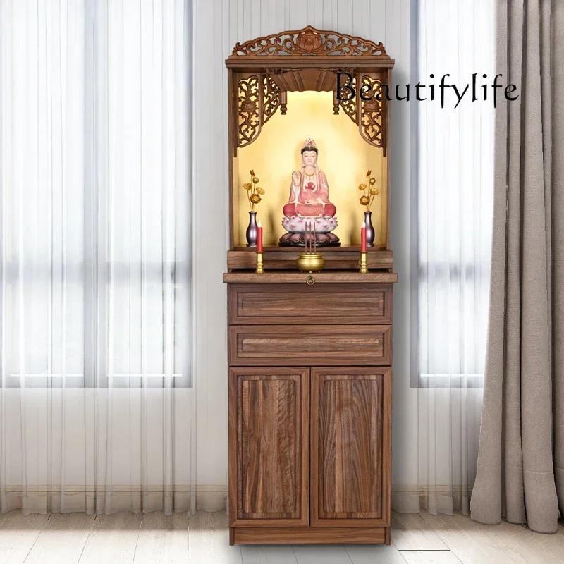 Buddha shrine, Buddha cabinet, cabinet with door, household shrine cabinet, for Taiwan, Guanyin, God of Wealth, cabinet