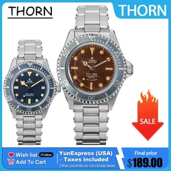 Thorn T023 V2 40mm Men Diving Watch PT5000 Automatic Movement Mechanical Vintage Watches 200m Water Resistance Sapphire