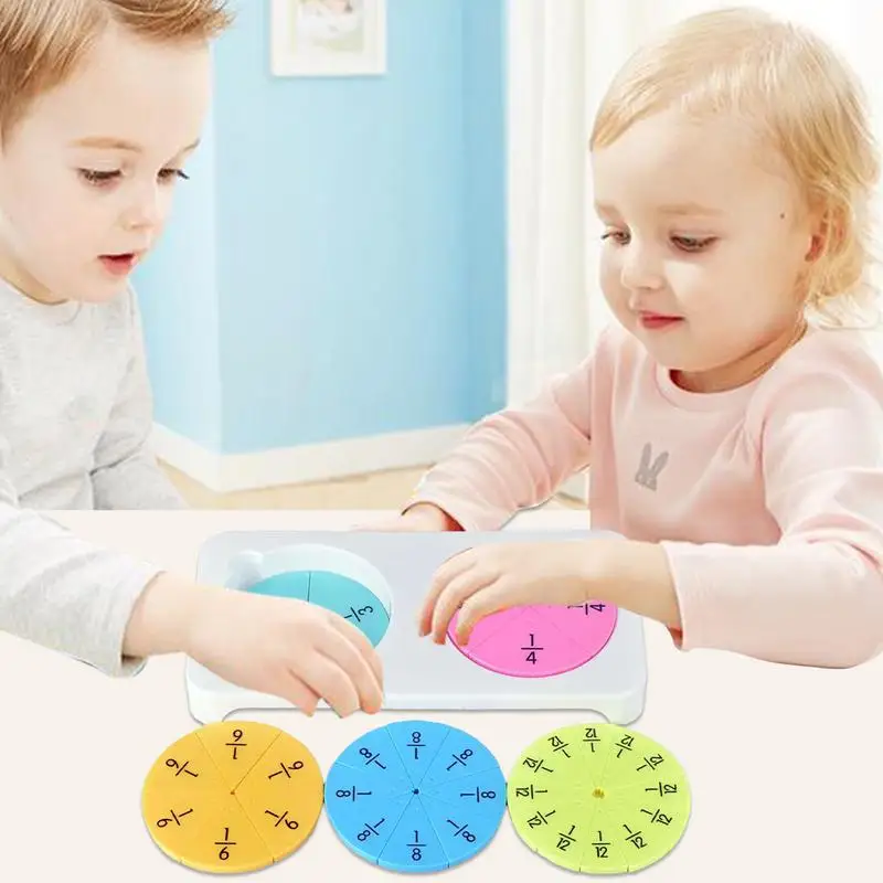 

Round Shaped Fractions Math Teaching Manipulatives Fraction Tiles Early Math Skills Toys For Practicing For Children Learning