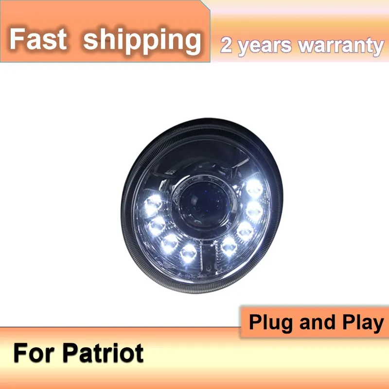 

Car Accessories for Jeep Patriot Headlights 2010-2014 Jeep Patriot Front Lights LED DRL Bi Xenon Lens High Low Beam Parking