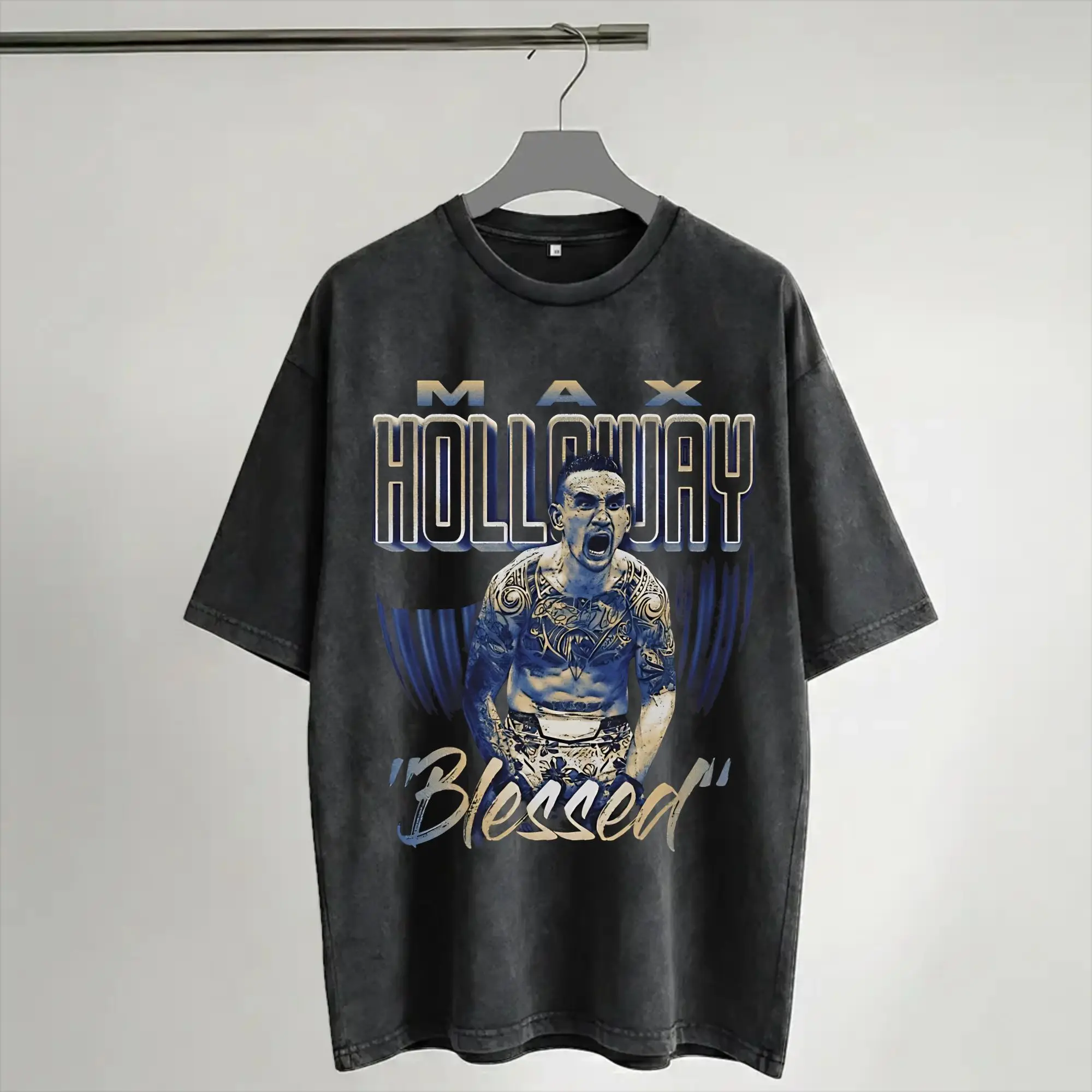 Maxs Blesseds Holloways Washed T Shirts Streetwear Hip Hop Vintage T-Shirt  Tees Tops for Men Women Short Sleeve Oversize