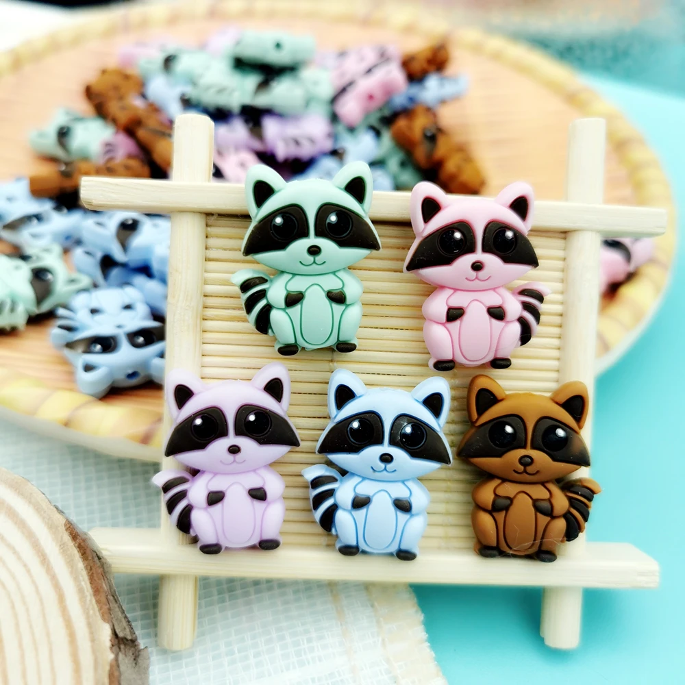 

20*25mm 10pc/lot Baby Squirrel Silicone Beads Baby Teething Pacifier Chain Necklace Accessories Safe Nursing Chewing Kawaii Gift