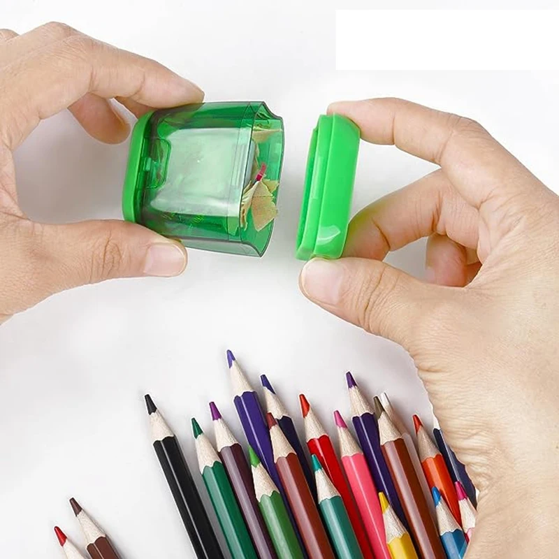 96 Double-Hole Pencil Sharpeners, Plastic Pencil Sharpeners With Lids, Pencil Sharpeners, School Supplies Durable