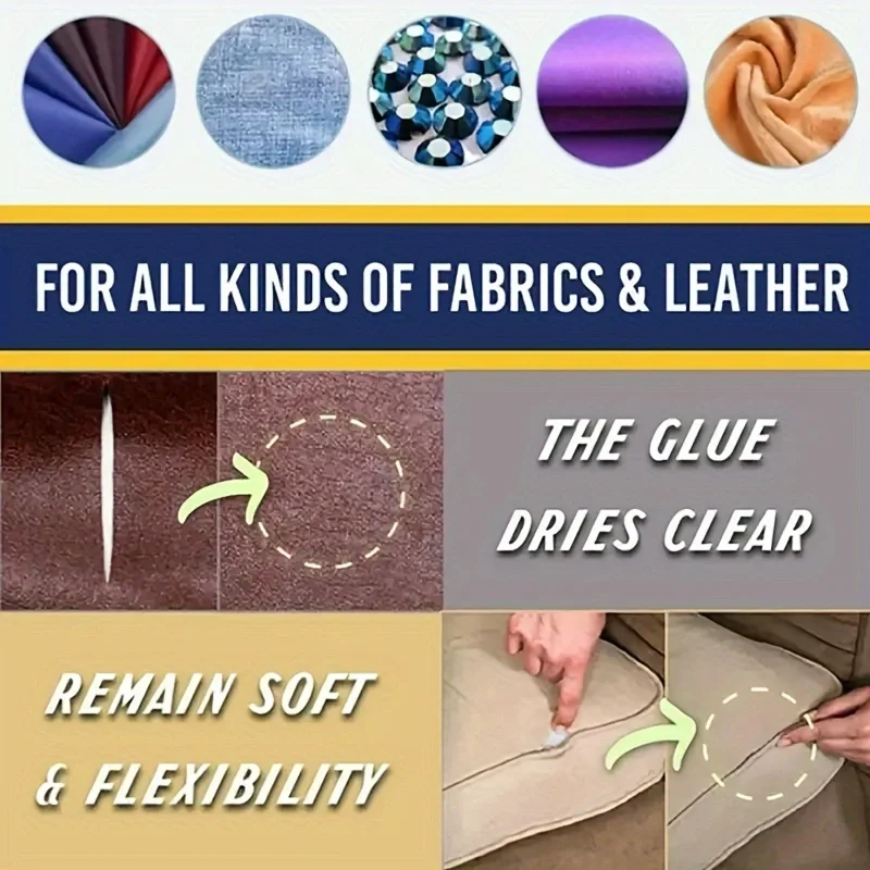 50ml High Quality Multifunctional Seams for Quick Bonding and Repair - Clothes, Denim, Artificial Leather, and Fabric image 6
