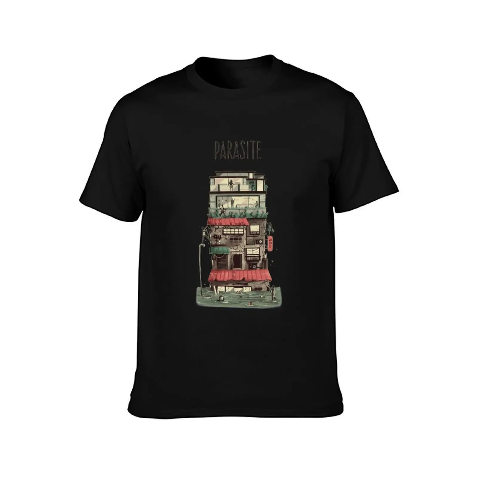 Parasite Movie Flooded House T-Shirt Anti-Wrinkle Short Sleeve T-Shirt