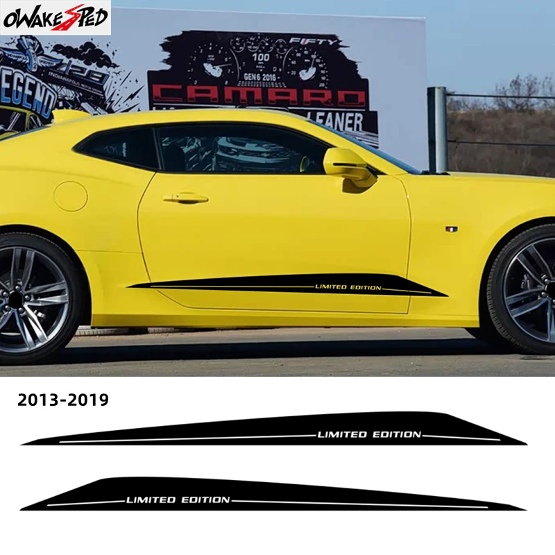 

2 шт. декоративных наклеек на боковые двери автомобиля для Chevrolet Camaro RS LS SS LT 2010-2023, лимитированная серия, спортивные полосы, гоночный стиль
