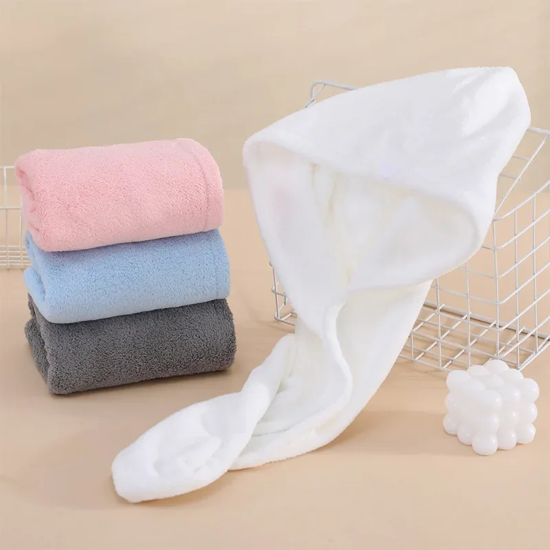 Towel Bathroom Absorbent Women Adult Quick-Drying Bath Thicker Shower Long Curly Hair Cap Dry Head Hair Towel Microfiber Wisp