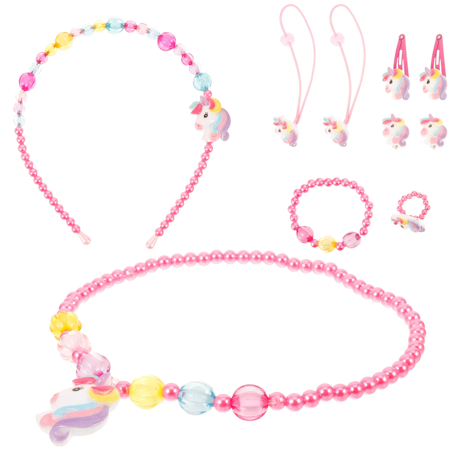 Conjunto de colar infantil pulseiras de contas joias para gargantilha colares meninas resina jogar pequeno