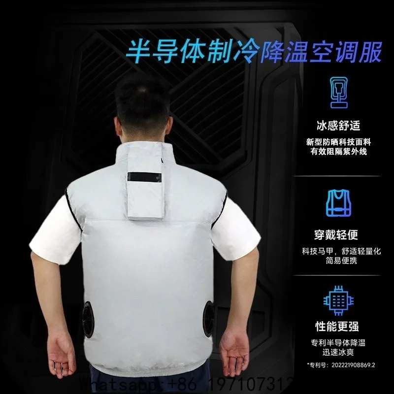 Generic USB Cooling Fan Jacket – 3 Speed Air Conditioning Vest, UPF 50+ Sun Protection, Lightweight for Fishing Outdoor Work