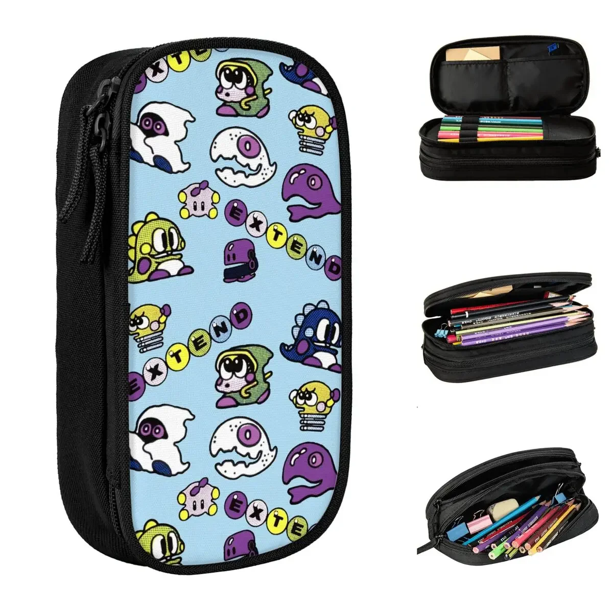 

Bubble Bobble Game Pencil Cases Creative Pen Holder Bags Kids Large Storage Office Gifts Pencilcases