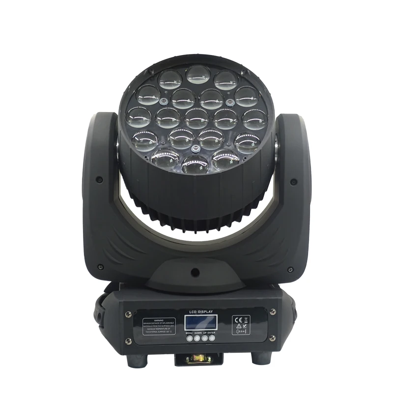 Veranstaltungsausrüstung RGBW 19x15W Moving Head Licht Elektronischer Zoom Spotlight DMX-Steuerung Geeignet für DJ Disco Konzert Hochzeit Bühne
