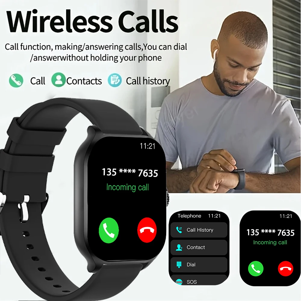 SENBONO 2025 New Men Smart Watch Answer/Make Call Heart Rate Sleep Monitoring Fitness Tracker Sports Smartwatch for Android iOS