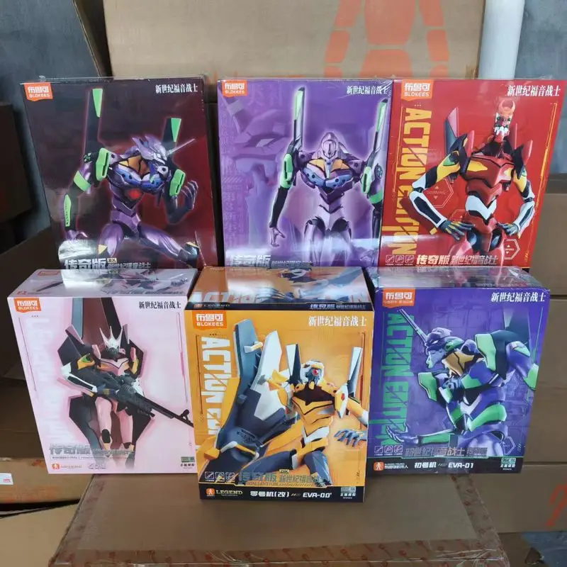 Genuine Blokees Eva 02 Legend Version Assembled Mecha Model Kit Anime Collection Adult Collectors Display Hobby Birthday Gift