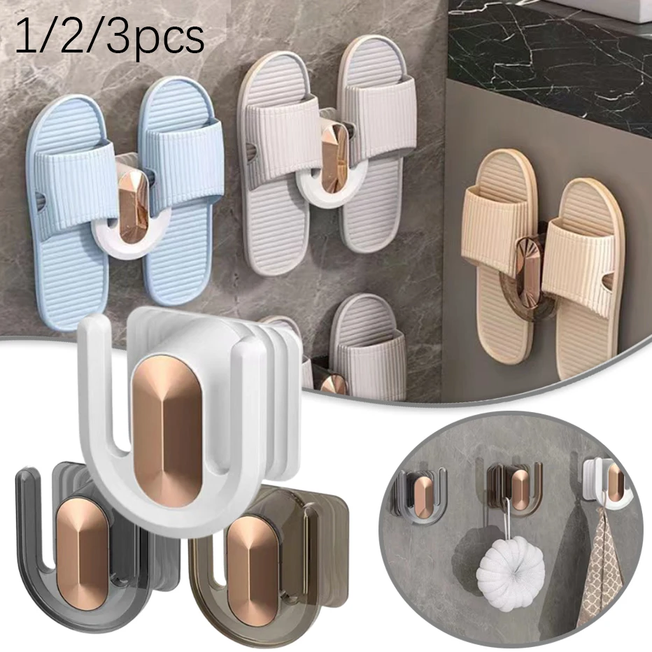

Light Luxury Wall-mounted Shoes Rack Slippers Hook Shoe Drying Rack for Bathroom Storage Organizer Household Supply Space Saving
