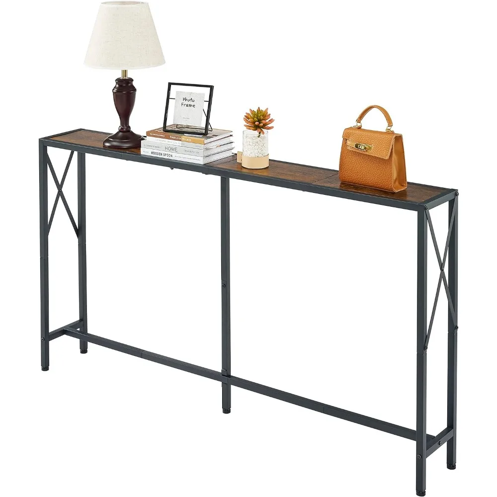 

Console Table, 55.1" Narrow Sofa Table, Industrial Sofa Tables for Hallway, Living Room