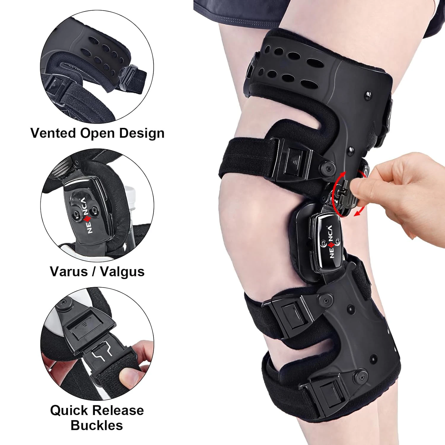 NEENCA OA Unloader Knee Brace Pain Relief & Knee Support for ACL & Meniscus Injury Joint and Patella Stability for Men and Women