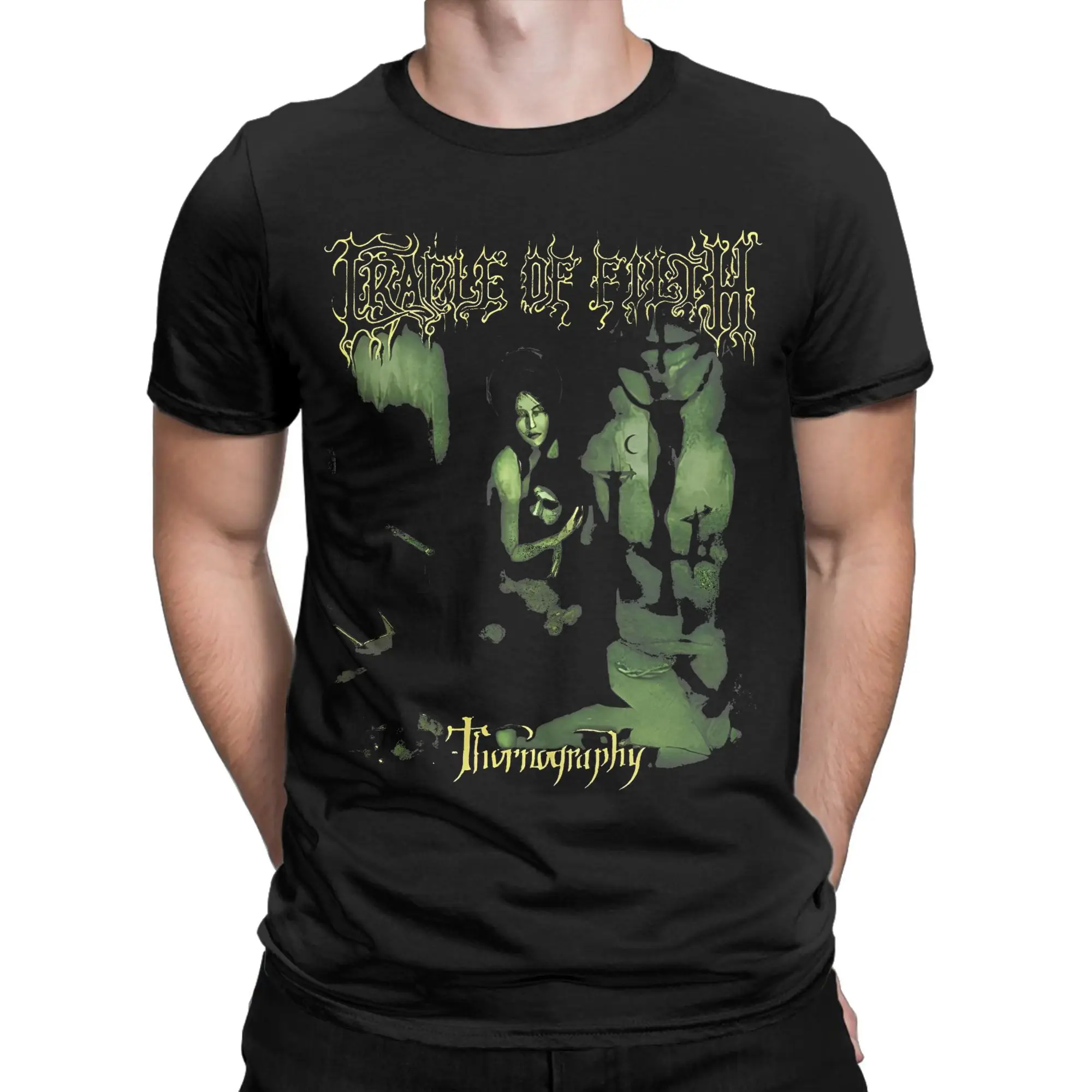 

Мужская футболка Gildan Cradle of Filth Cradle Band, черные металлические модные футболки с круглым вырезом, одежда из чистого хлопка с принтом