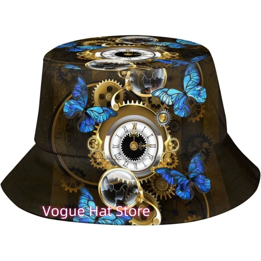 

Steampunk Bucket Hat for Women Men Steam Punk Sun Wide Brim Cap Packable Outdoor Fisherman Hat