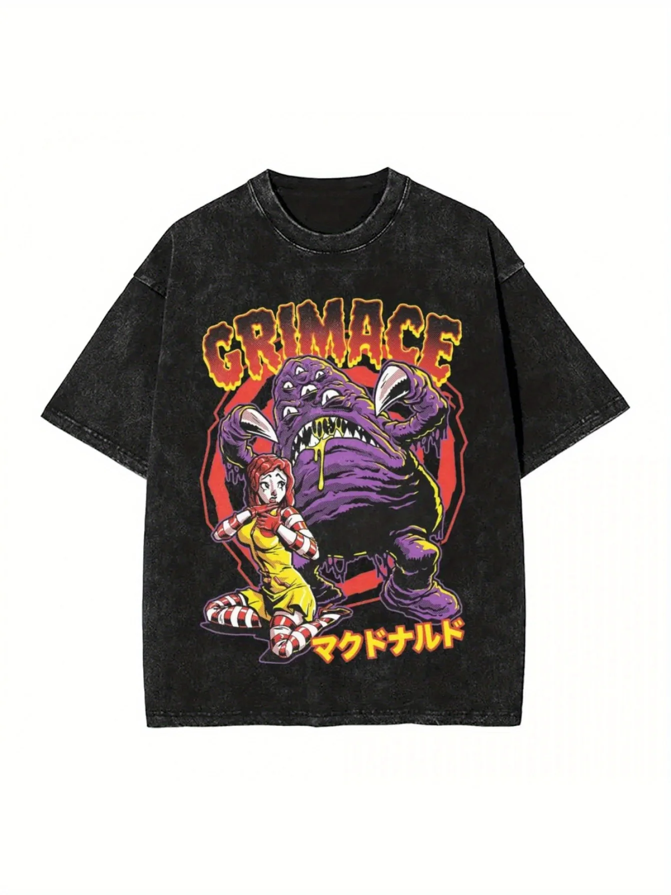 Camiseta Retro con estampado gráfico de mueca para hombre y mujer, ropa informal estilo Hip Hop de gran tamaño, camisetas de suspense, ropa para hombre Y2k