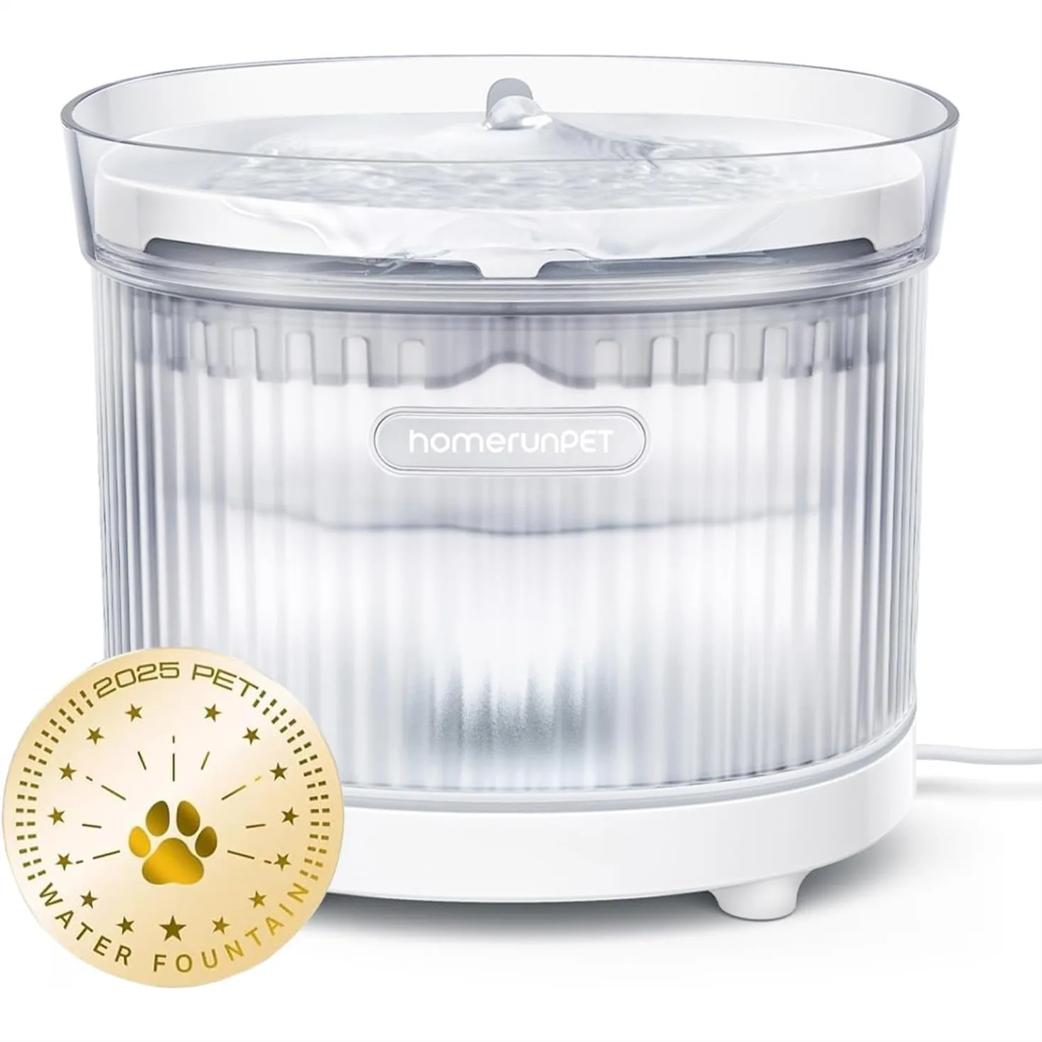 

Cat Water Fountain with Wireless Pump, Ultra Quiet ≤20dB, 2L/68oz, Detachable Design Easy to Clean, Triple Filtration