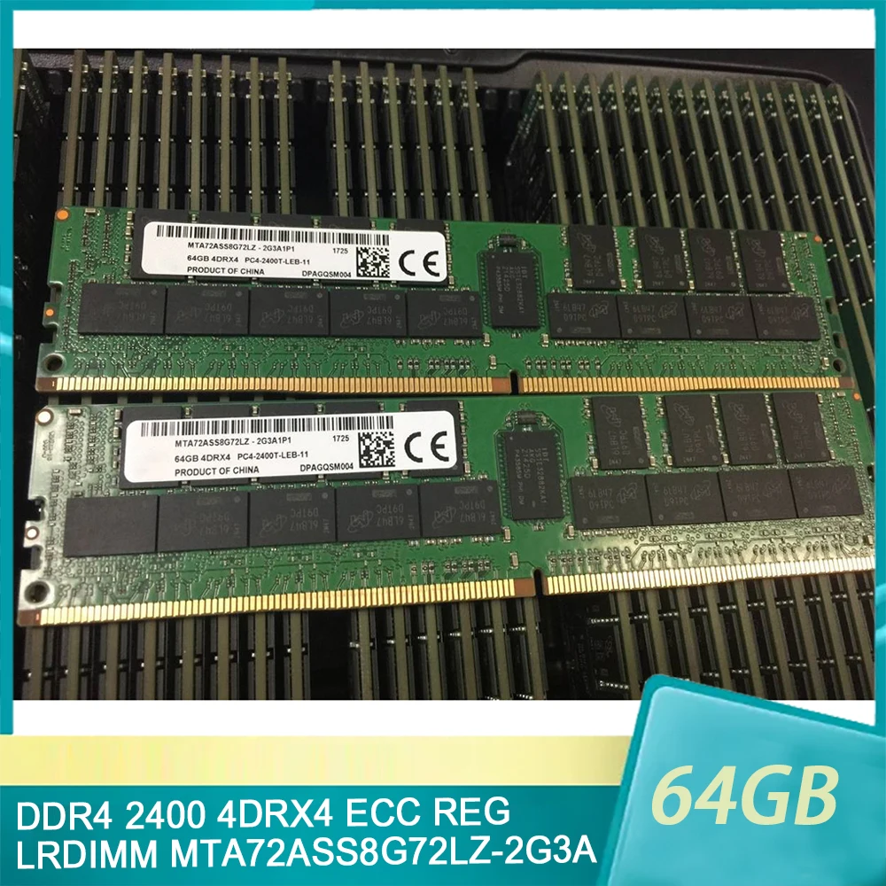 Memória RAM para MT, 64GB, 64G, DDR4, 2400, 4DRX4, ECC, REG, LRDIMM, MTA72ASS8G72LZ-2G3A, 1Pc