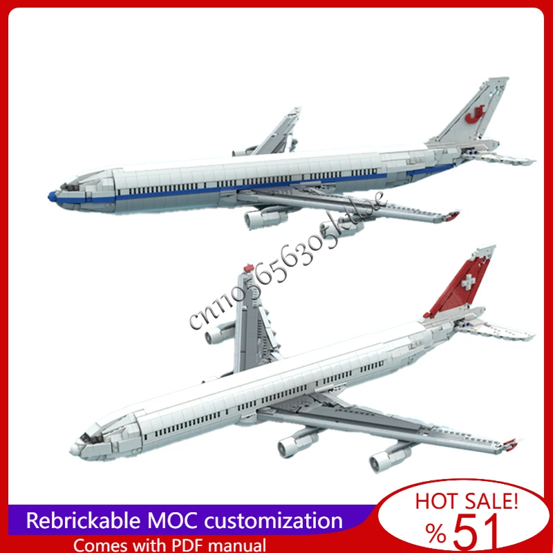 โมเดลเครื่องบินแอร์บัส A340 300 แบบมีล้อลงจอดแบบยืดหดได้ ของเล่นตัวต่อ MOC ของเล่นเสริมพัฒนาการ ของขวัญเซอร์ไพรส์สำหรับเด็ก ของขวัญคริสต์มาส