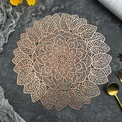 Watermelon Leaf Round Placemat Household Anti-hot Insulation Mat Hollow Pvc Hot Gold High-end Table Mat