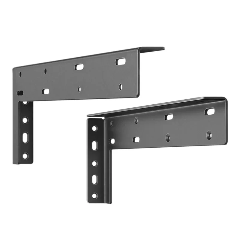 2Pcs Heavy Duty Black Floating Shelves Brackets L Shape Wall Mounted Supports for Countertops Cabinets