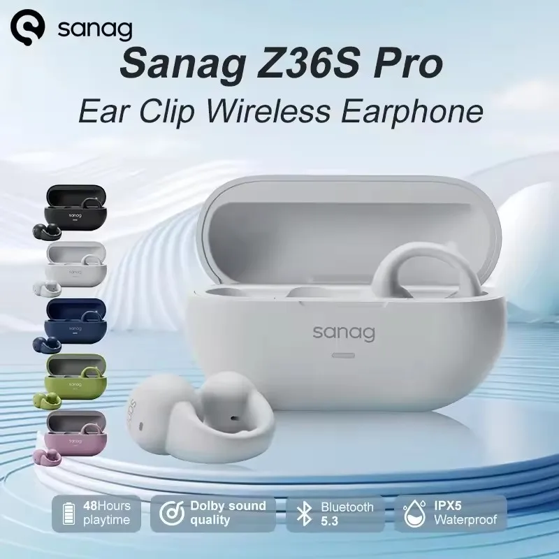 

Z36S Pro Ear Clip Wireless Bluetooth Air Conduction Headphones 48Hours Playtime IPX5 Waterproof Bluetooth 5.3 Earbuds