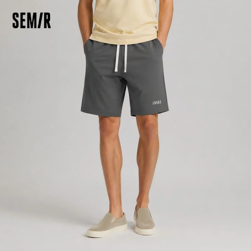 

Semir Men Pants Casual Knee Length Drawstring Printed Knit Loose Wearable Home Shorts 2026 Summer Daily Casual Style Top