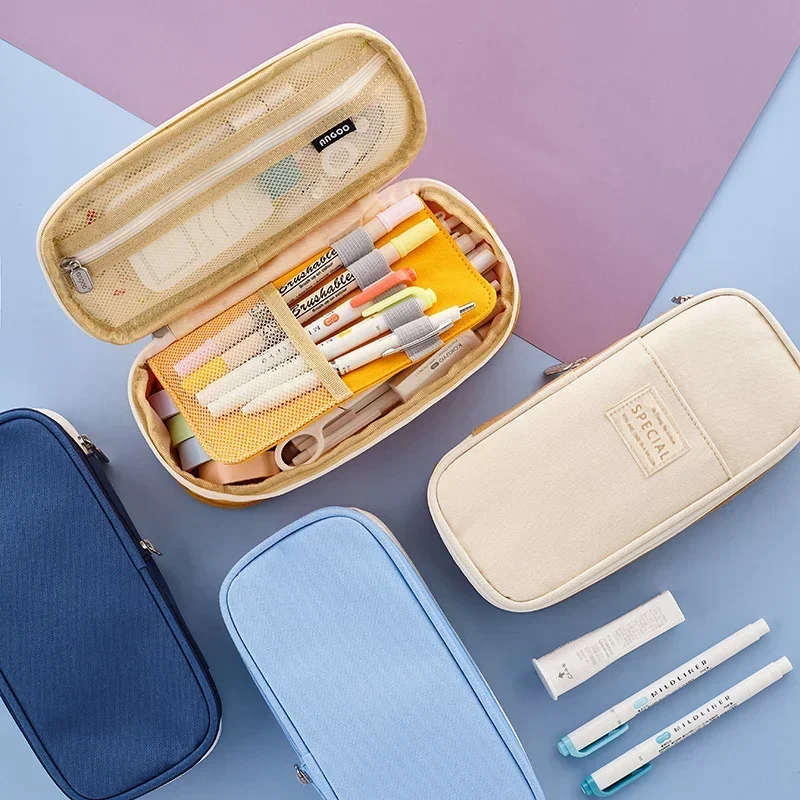 Trousse à crayons de grande capacité, papeterie fournitures scolaires, étuis à crayons, pochette de rangement de bureau, sac de rangement pour étudiants et enfants, étui à stylos, boîte