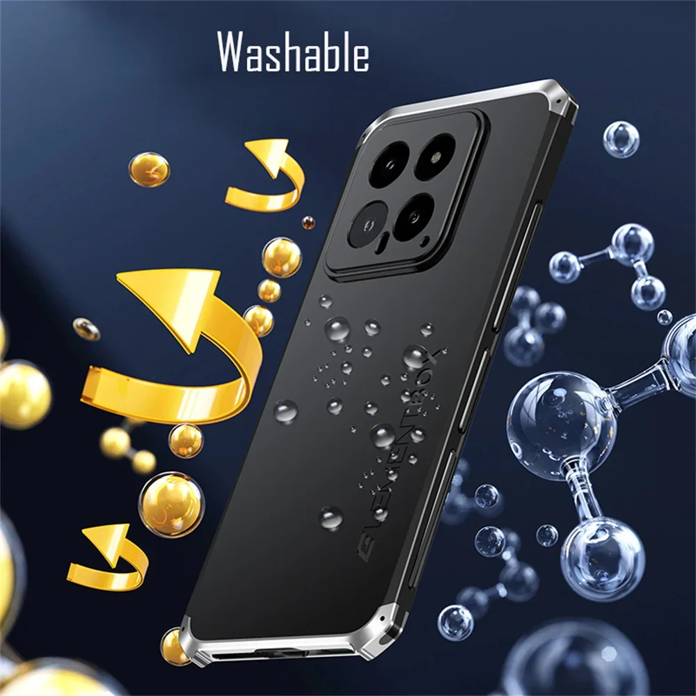 Luxury Aluminum Frame Metal Armor Case For Xiaomi 14 Case Shockproof Hard Cover Funda For Xiaomi 14 Pro Case Coque