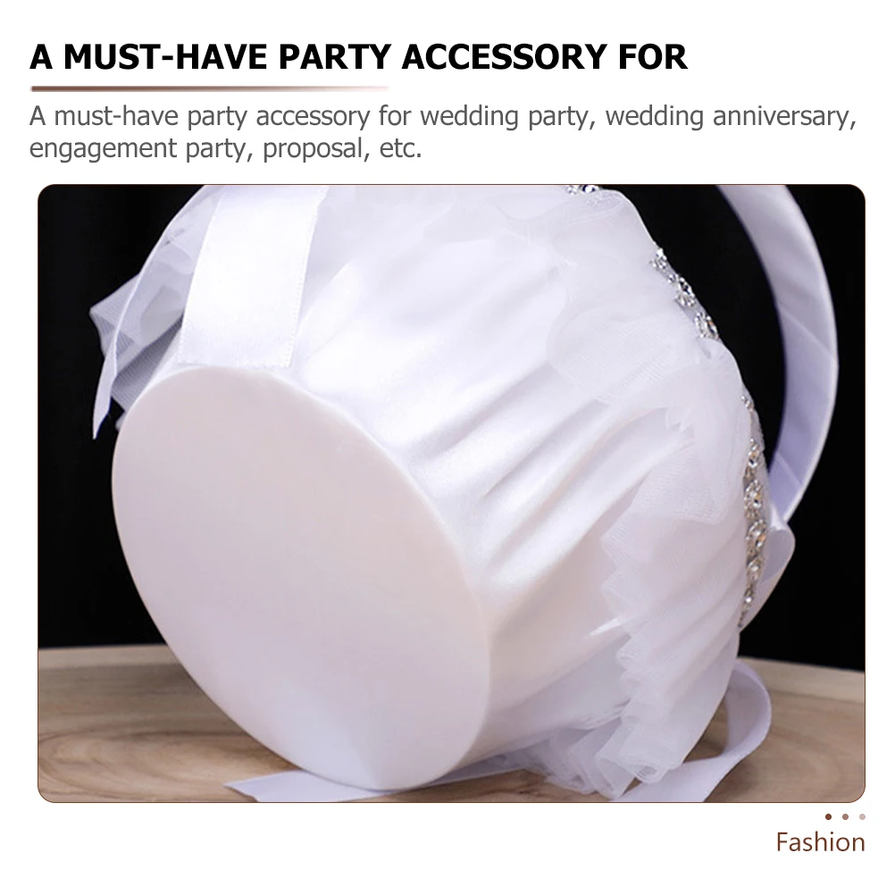 1 قطعة يده لتخزين بتلات الزفاف العروس زهرة الحاويات ريفي الدانتيل تصميم الطرف الديكور سلة للزهور الزفاف