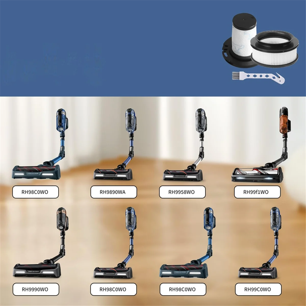 Filtri di ricambio T27C per aspirapolvere Rowenta X-Force Flex 11.60 12.60 14.60 15.60 RH98xx RH99xx