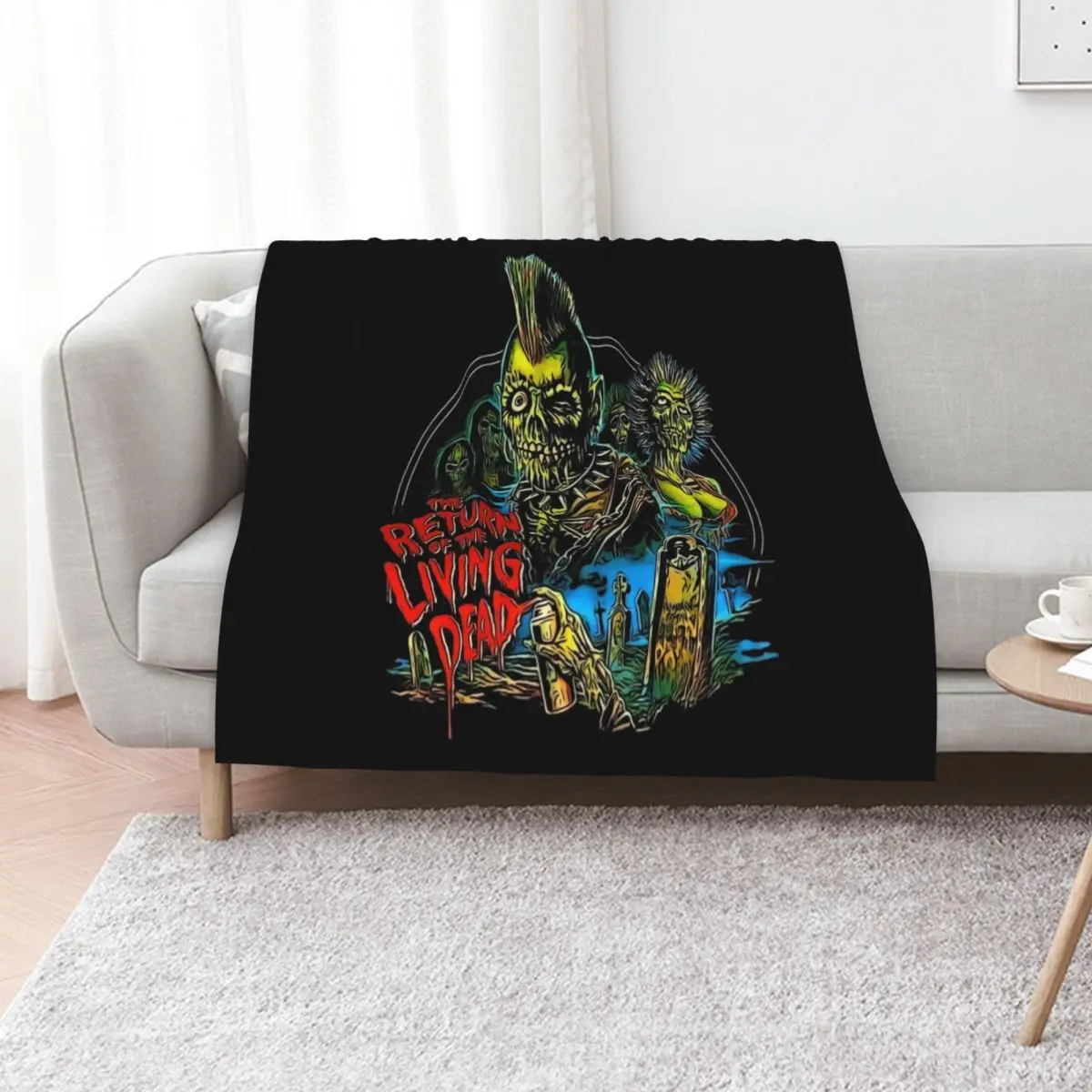 

Return of the Living Dead Tarman Poster Art Throw Blanket Sofas Personalized Gift warm winter Large Blankets