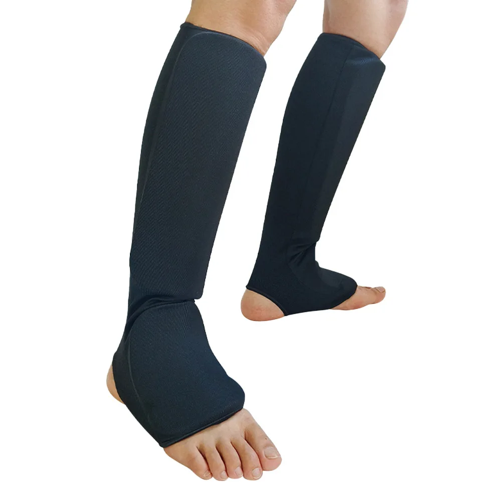 Профессиональные щитки для ног для бокса, каратэ, встроенная защита голени при супинате, трикотажная одежда для ног со спортивным защитным снаряжением