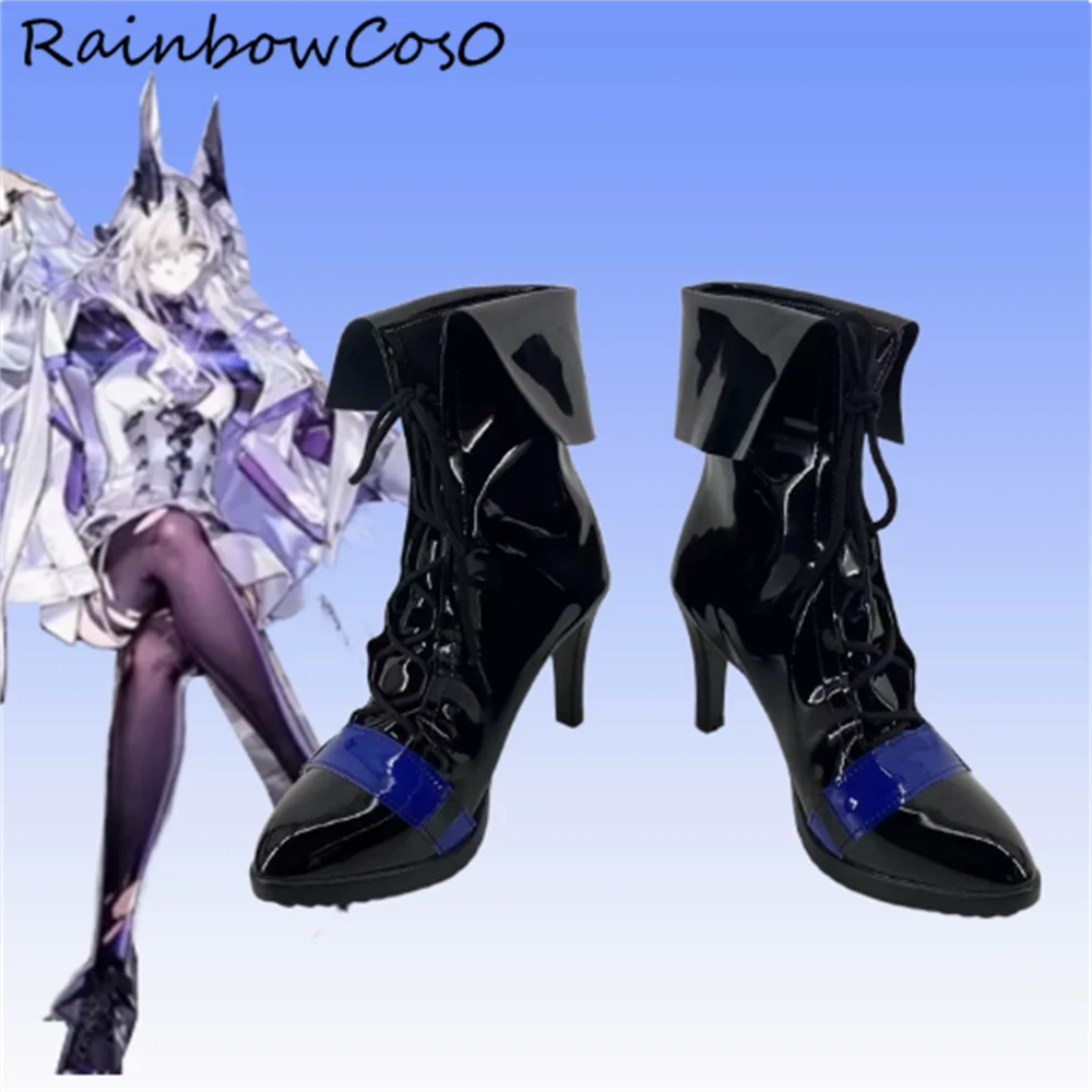

Necrass Eblana Dublinn Arknights Обувь для косплея Сапоги Игра Аниме Хэллоуин Рождество RainbowCos0 W4595