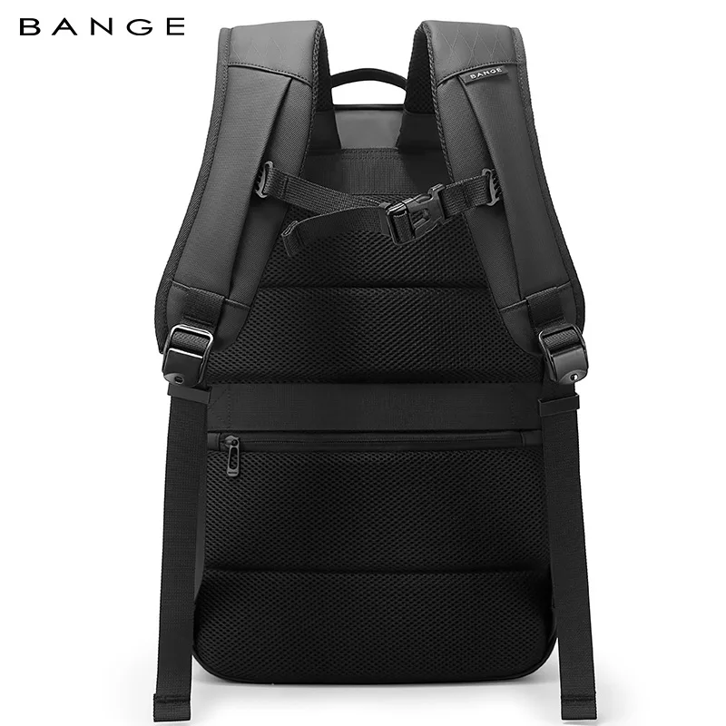 BANGE New Casual Multi-Pockets Big Capacity Daily 15.6inch Laptop Light Waterproof For Business Trip Roomy Men Backpack with YKK