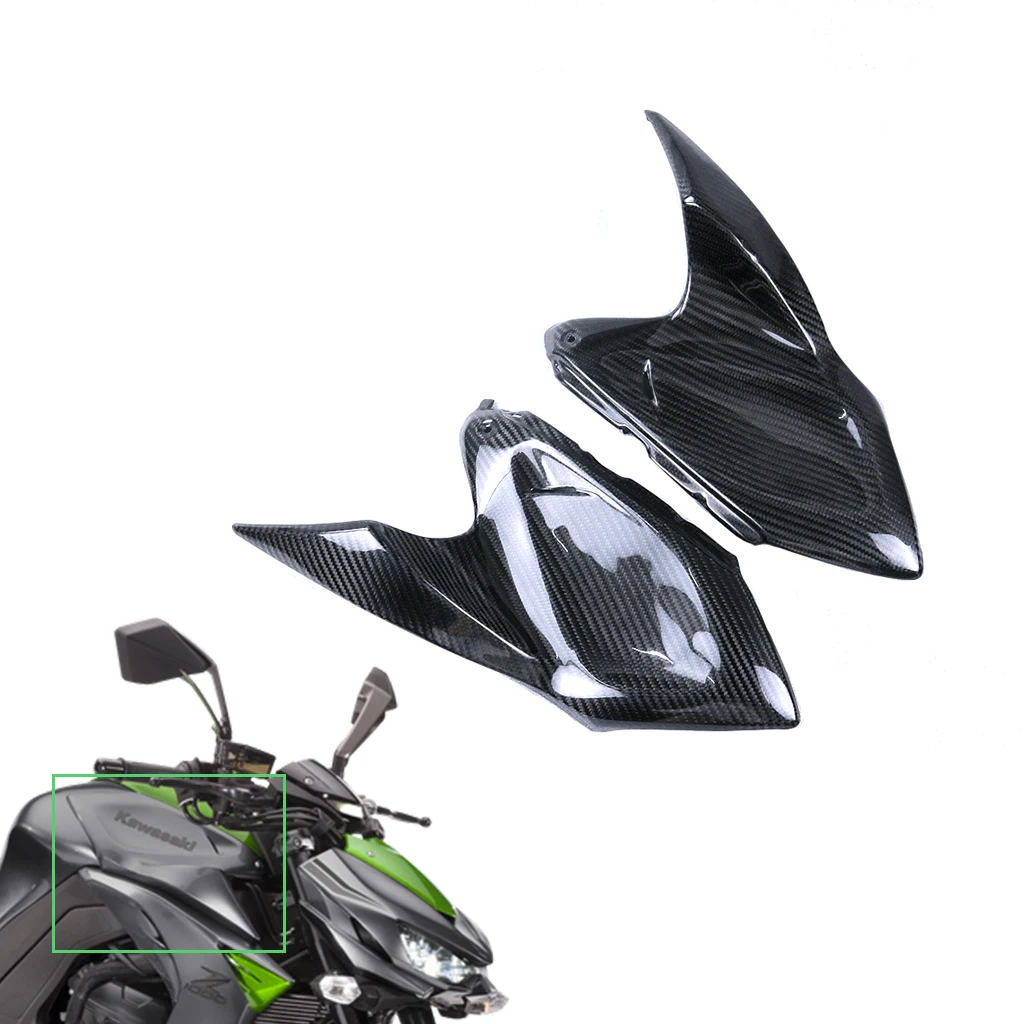 

3K Carbon Fiber Motorcycle Accessories Front Fuel Tank Fairing Cowl Cover For Kawasaki Z1000 2014 - 2017 2018 2019 2020 2021