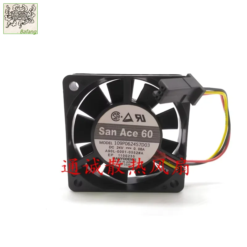 

Ltsf For SANYO DENKI 109P0624S7D03 90L-0001-0552#A DC 24V 0.08A 60x60x15mm 3-Wire Server Cooling Fan