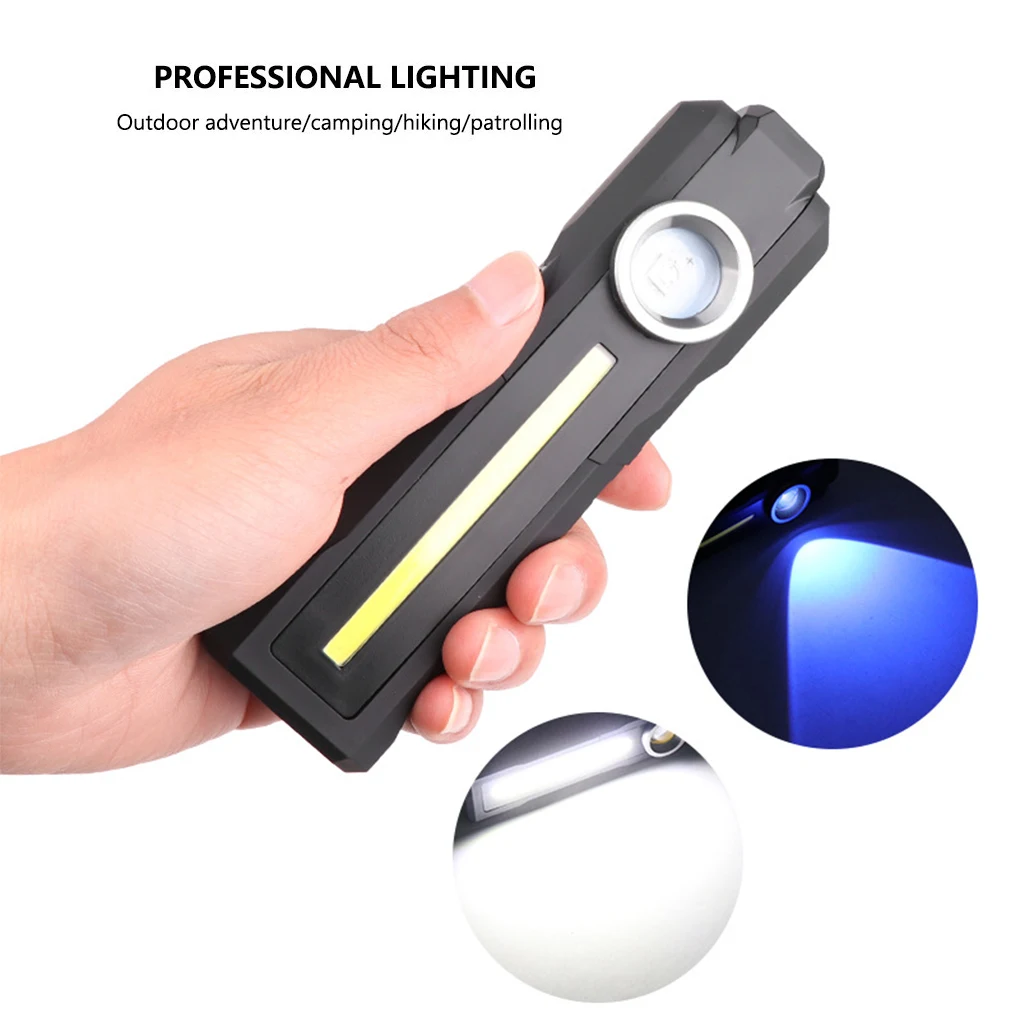 Folding Flashlight 4 Modes Dimmable Torch Outdoor Camping Lantern Working Lighting Tool for Backpacking Fishing
