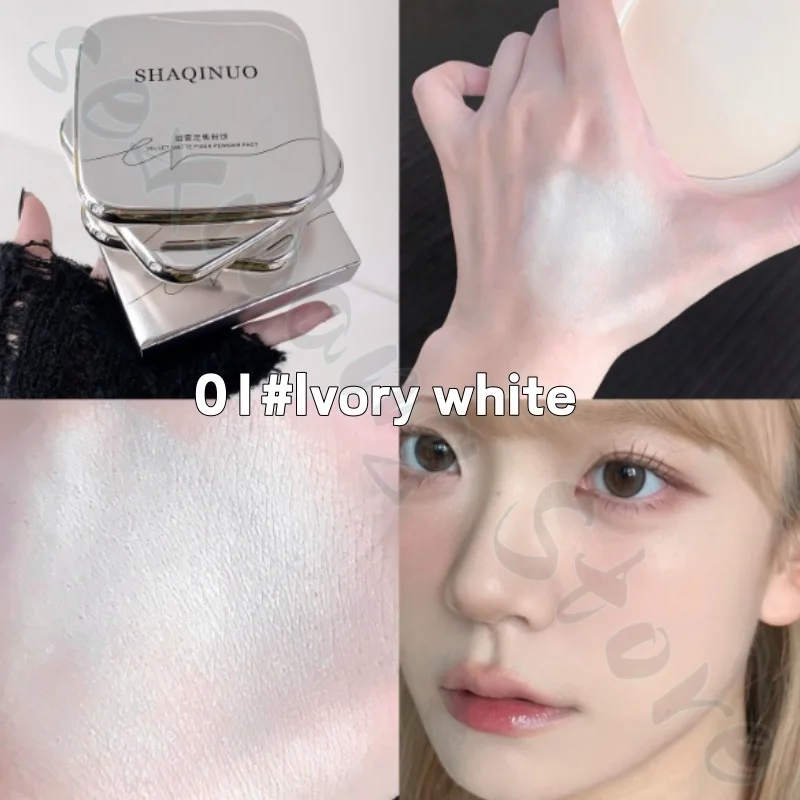 SHAQINUO Velvet Mist Fixed Focus Powder 20g Delicate powder texture Waterproof and sweatproof Natural clear and matte