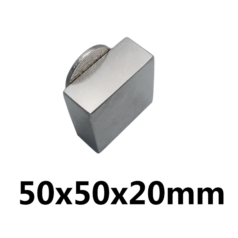 1/2/3/5PCS 50x50x20 mm Thick Rare Earth Neodymium Magnet 50*50mm Super Powerful Strong Magnets 50x50x20mm Big Block 50*50*20 mm