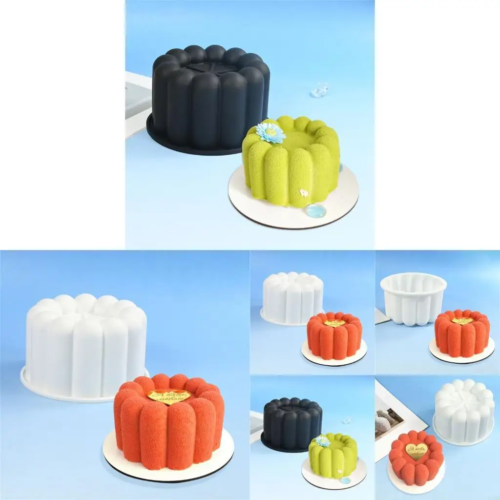 

97QD 2pcs Silicone Mousse Cake Molds Flexible Chocolate Baking Mould Flower Petal Dessert Baking Accessory